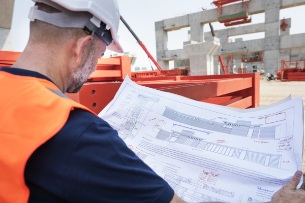 Site engineer on a construction site